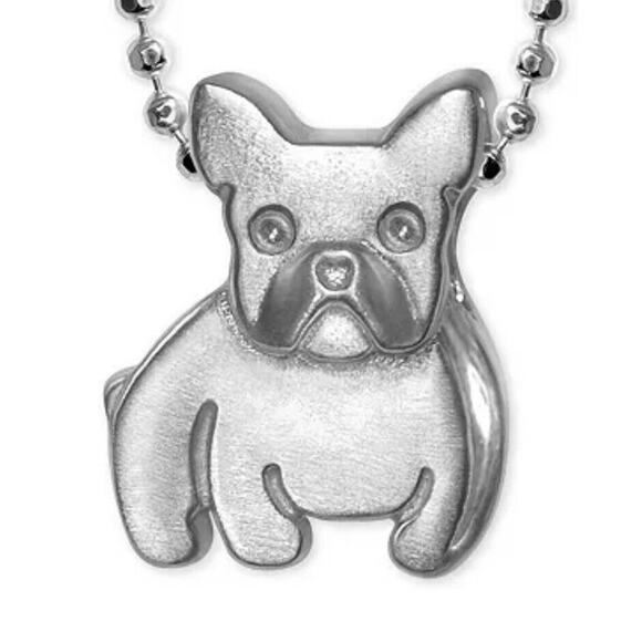 Alex Woo Sterling Silver French Bulldog Pendant Necklace Designer Frenchie Dog - Picture 3 of 16